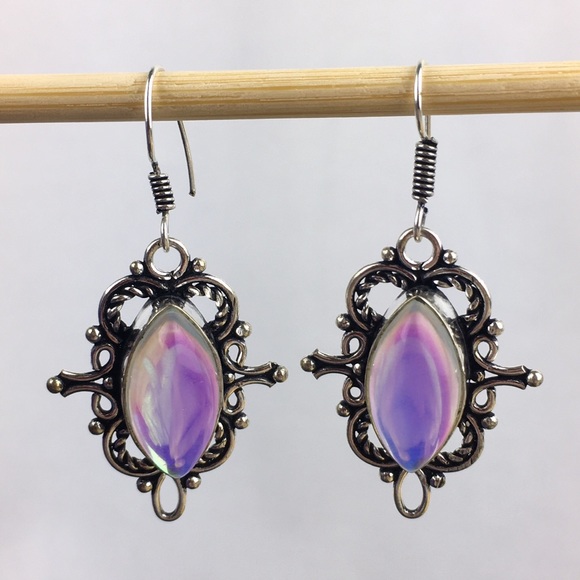 Sim Rainbow Topaz Hook Dangle Earrings - Picture 3 of 10